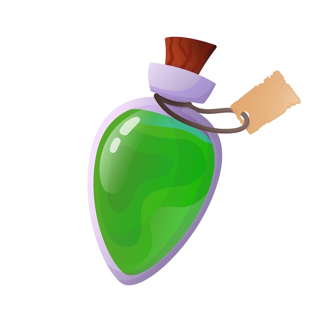 magic potion cartoon game interface elements alchemist bottles with elixir
