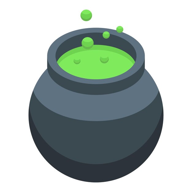 Magic potion is bubbling in a cauldron