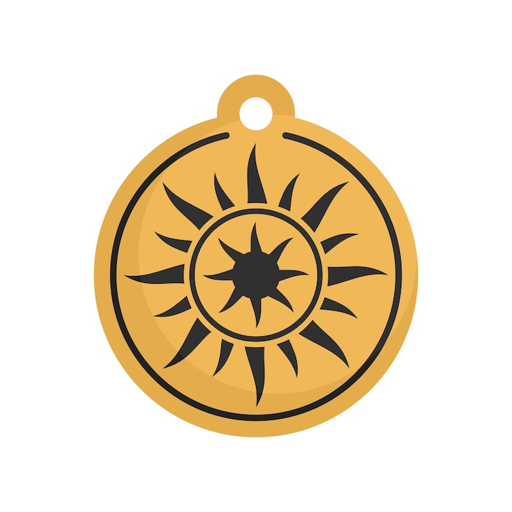 Vector magic sun medallion icon flat illustration of magic sun medallion vector icon for web design