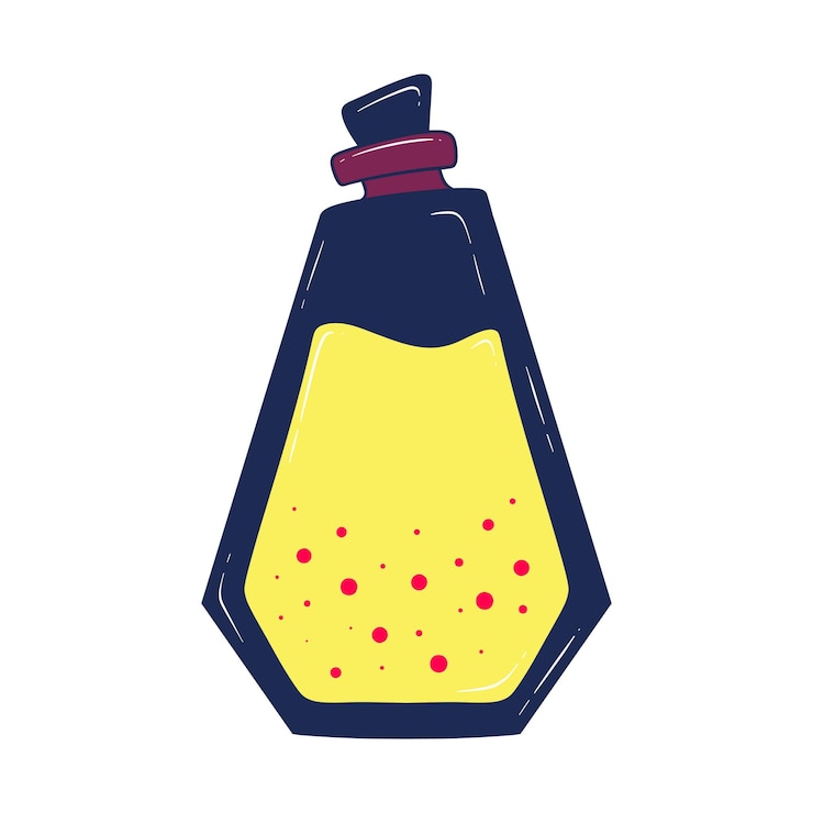 Vector magical halloween witch potion bottles cartoon