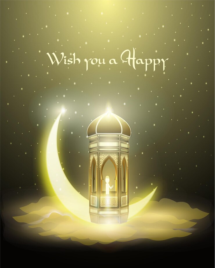 Magical moonlight night and castle in the sky background