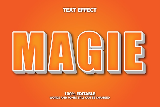 Magie Modern bold 3d typography cartoon editable text effect