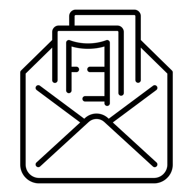 Mail fair trade icon outline vector Show hall Center bio