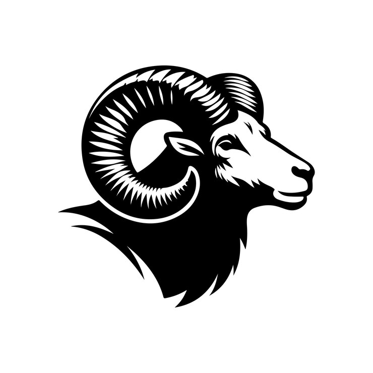 Vector majestic bighorn silhouette at dusk