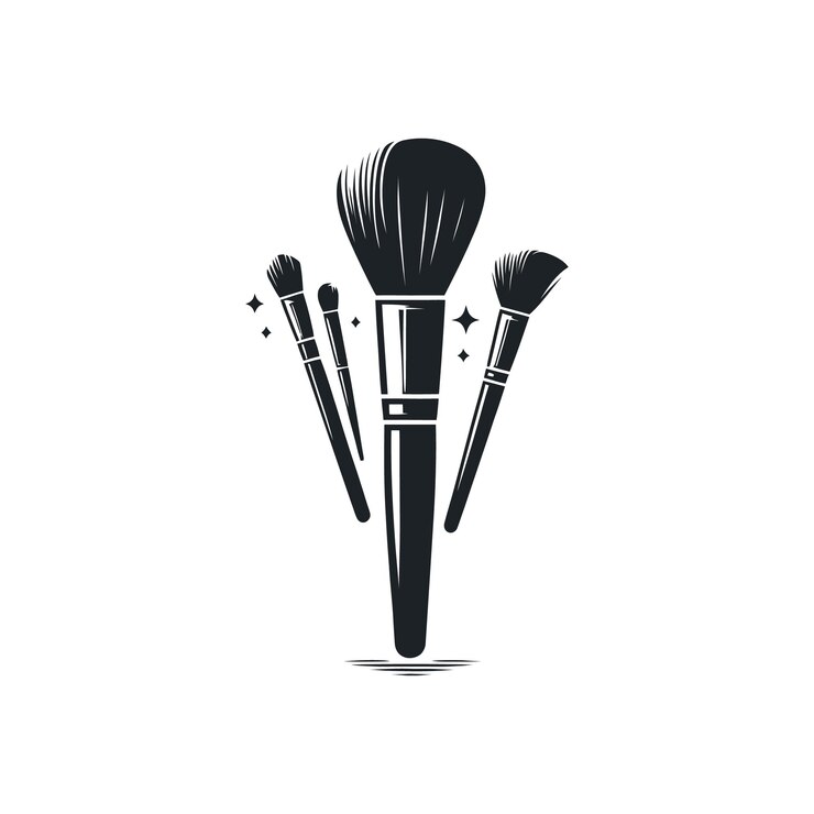 makeup brushes vector logo for a makeup artist or beauty salon an elegant cosmetic tools silhouette