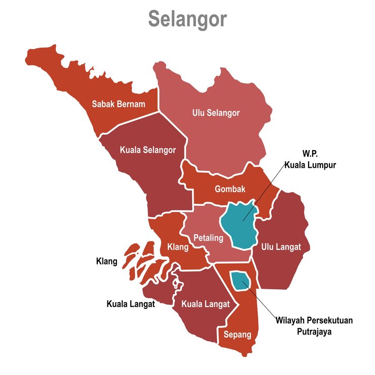 Vector malaysia state map