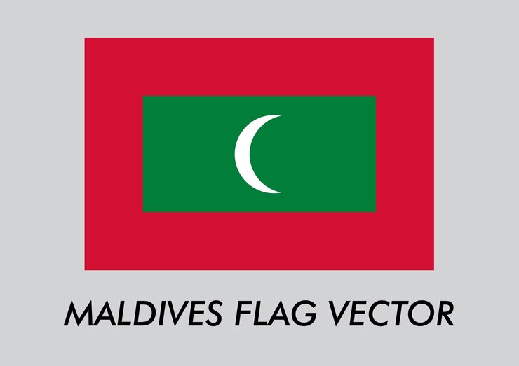 MALDIVES FLAG VECTOR WITH BACKGROUND