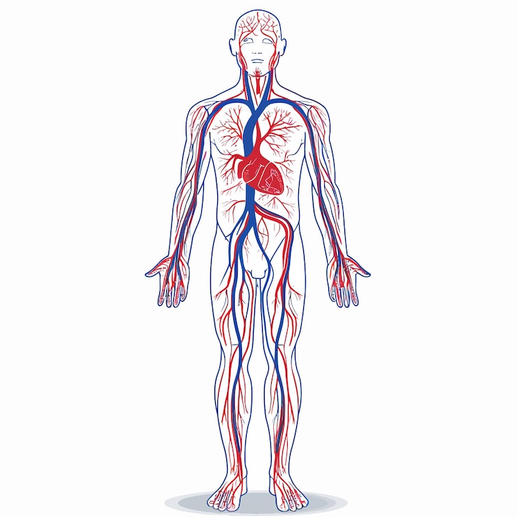 Vector male_circulatory_system_vector