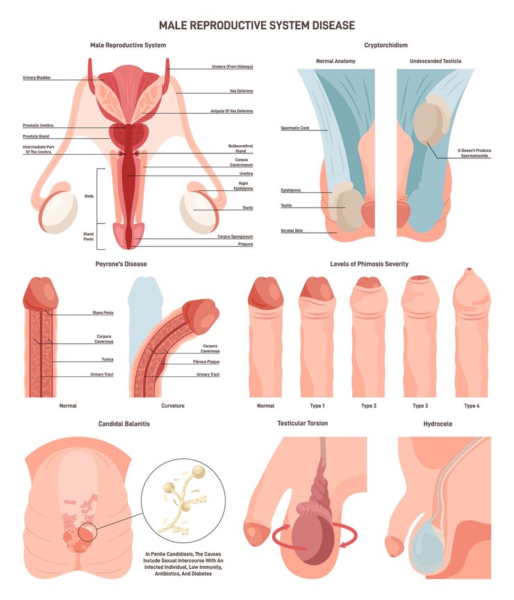 Male reproductive system disorder set External and internal organs