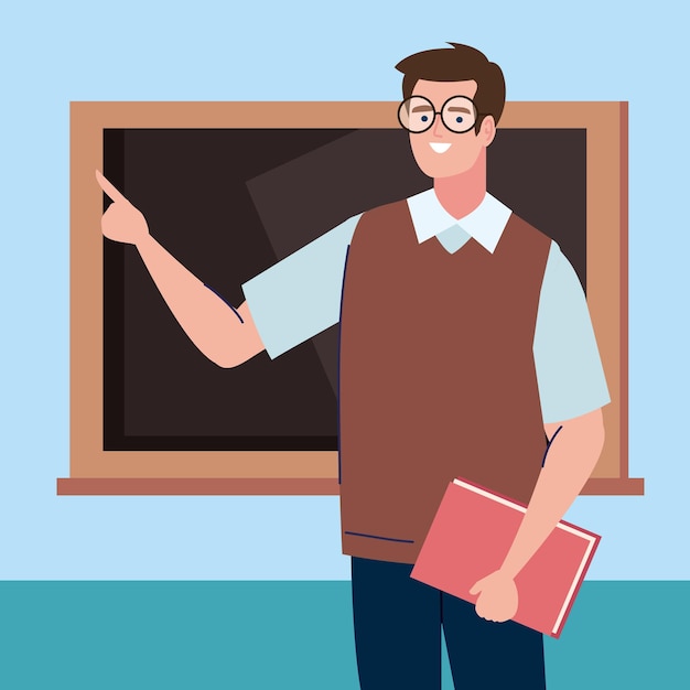 Male teacher with book