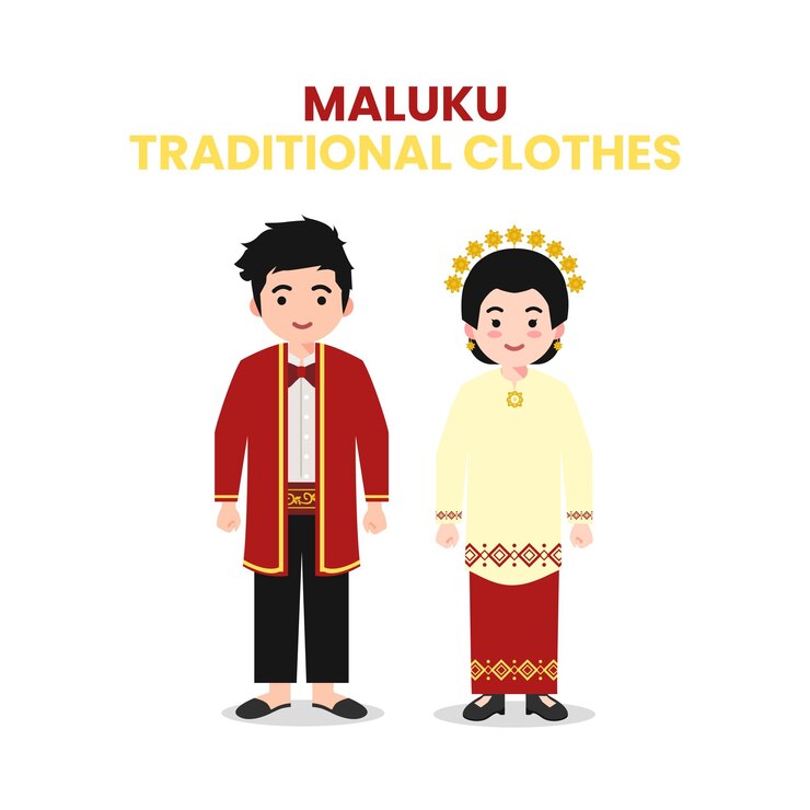 Vector maluku traditional clothes