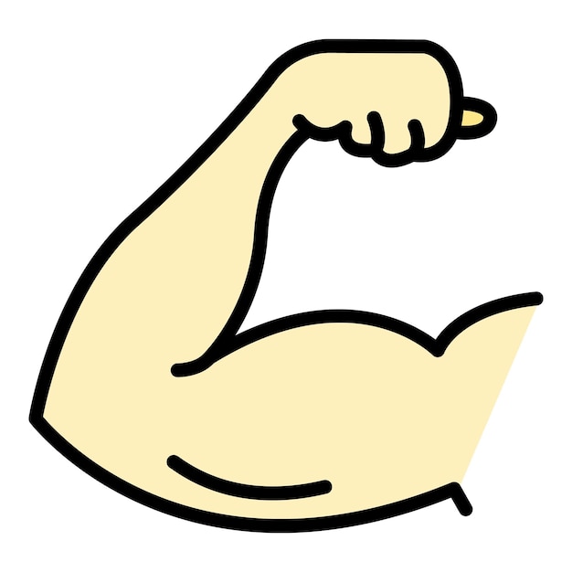 man biceps icon outline man biceps vector icon color flat isolated
