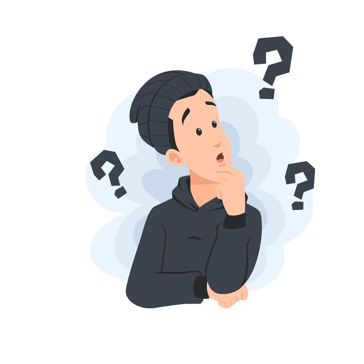 Vector man character thinking