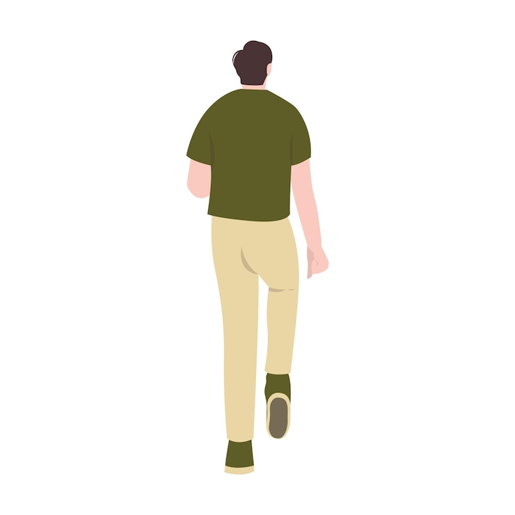 Vector man character walking vector illustration