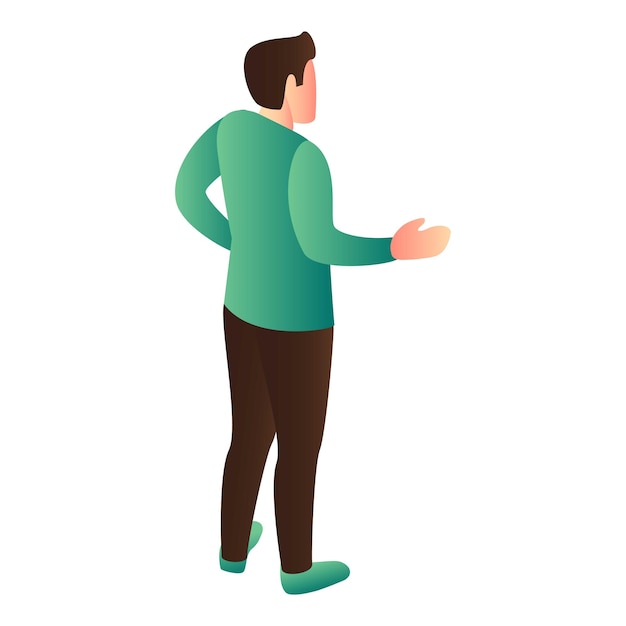 man explain icon isometric of man explain vector icon for web design isolated on white background