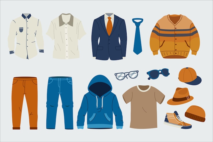 Vector man fashion items