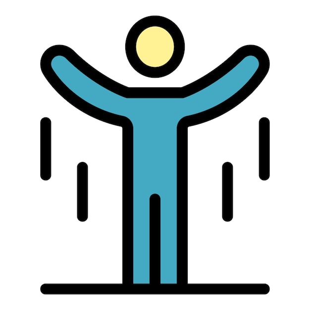 Man gravity jump icon Outline man gravity jump vector icon color flat isolated