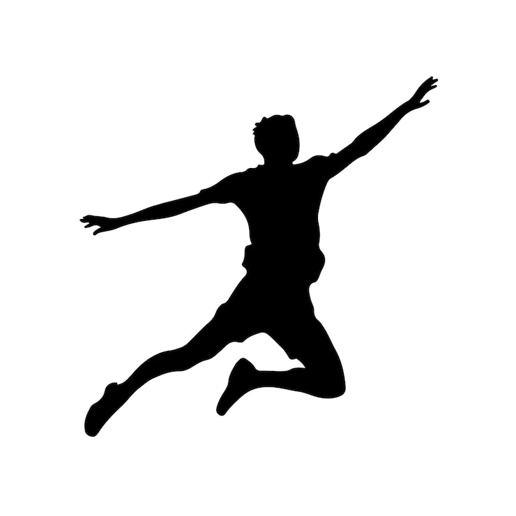 Vector man jumping silhouette vector