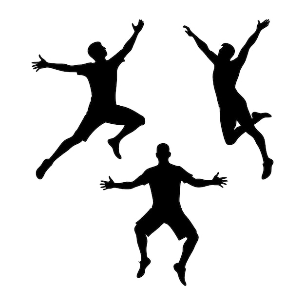 man jumping silhouette vector