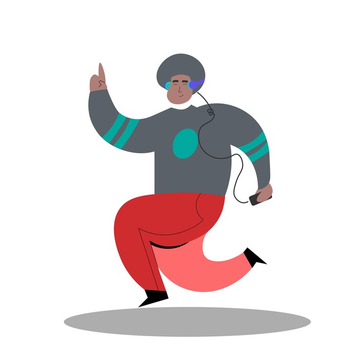 Man Listening music Flat icon