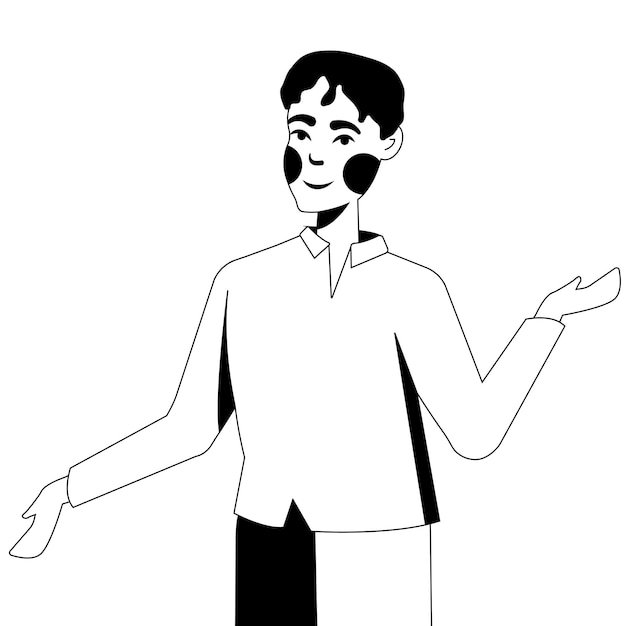 man outlined avatar, homme illustration en trait