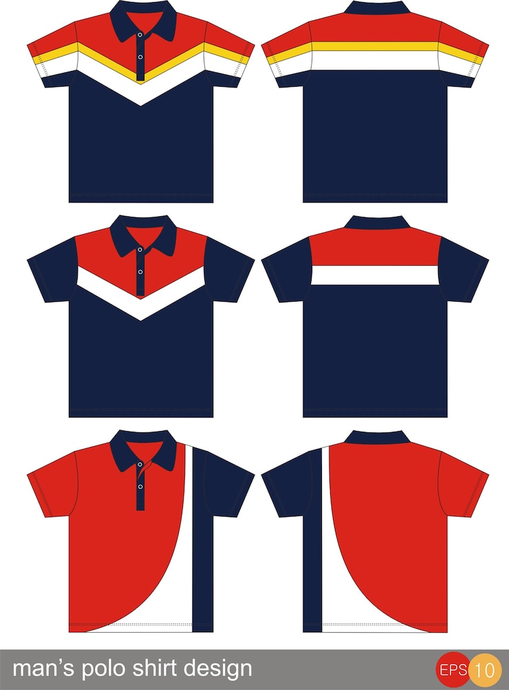 Vector man's polo shirt design 