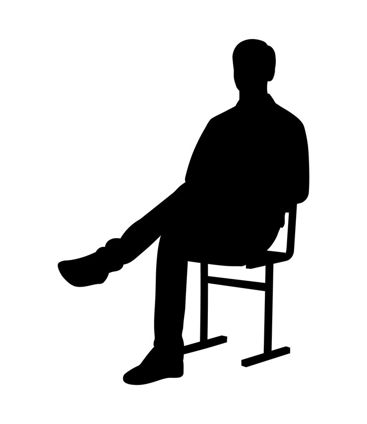 Man sitting on a chair male black silhouette