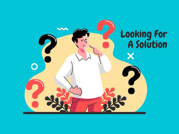 Man think looking for solutions