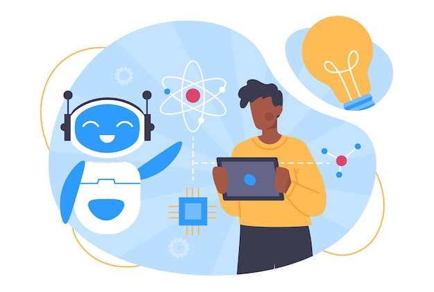 man with innovative idea vector concept