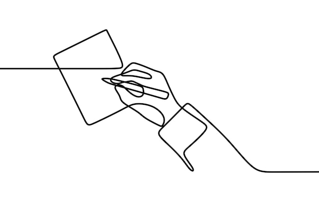 Man work writing oneline continuous single line art