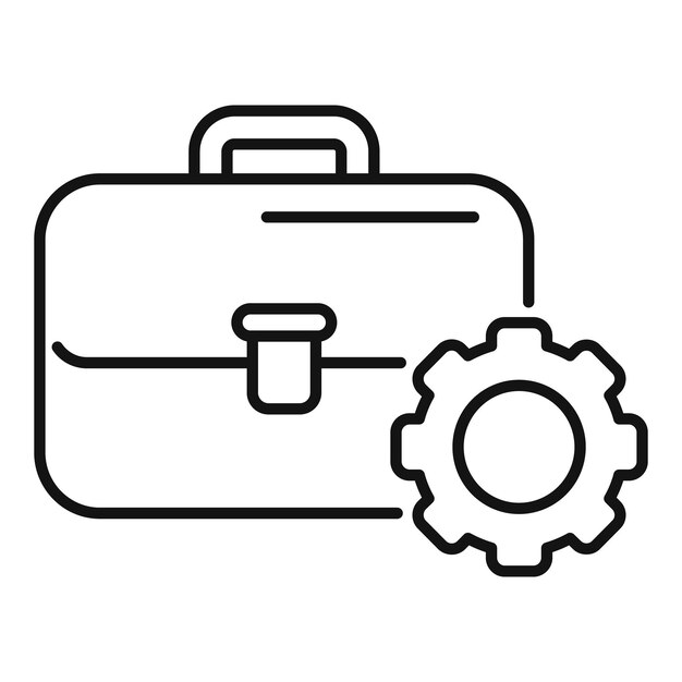 Management case icon outline vector Study finance