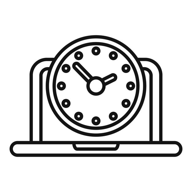 Management time on laptop icon outline vector Contract online term