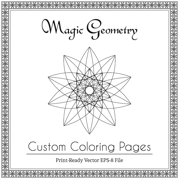Vector mandala coloring pages for adults black and white geometric circular ornament