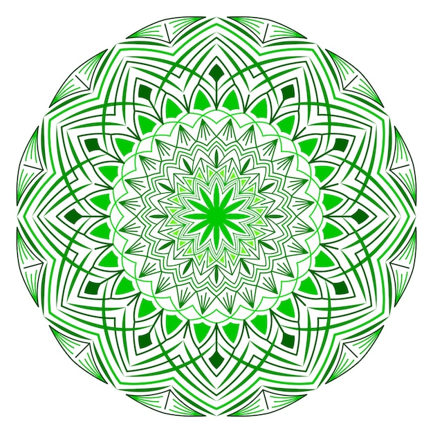 Mandala desing-9, Green color shape mandala hand drawing template.