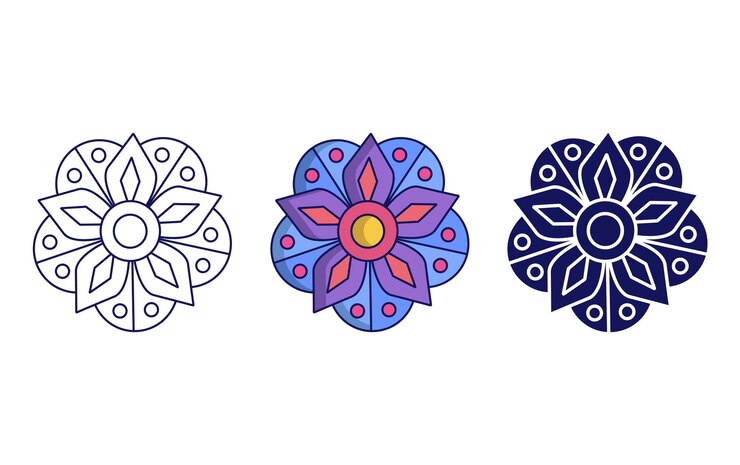 Vector mandala icon design, geometric ornament vector
