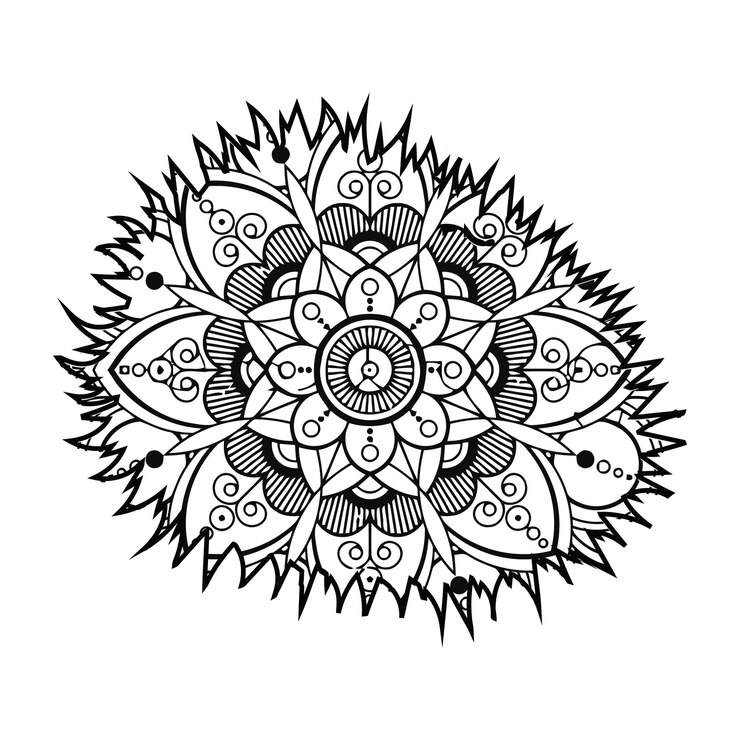 Vector mandala jackfruit coloring page for kids