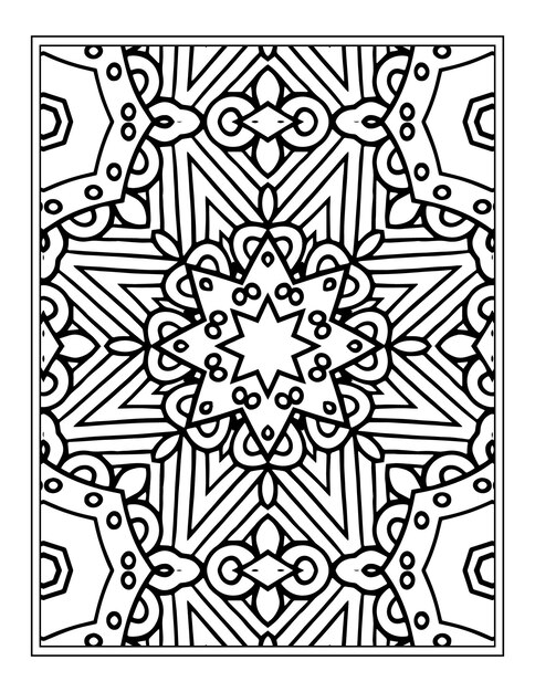 Mandala pattern coloring page Mandala flowers coloring book kdp Interior