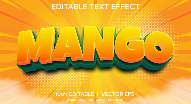 mango vector text effect with modern style design