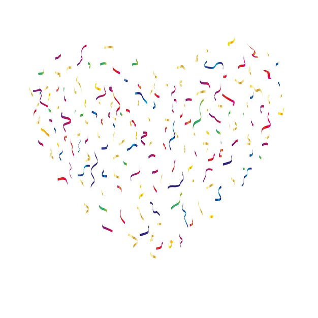 many falling colorful tiny confetti and ribbon isolated on transparent background vector