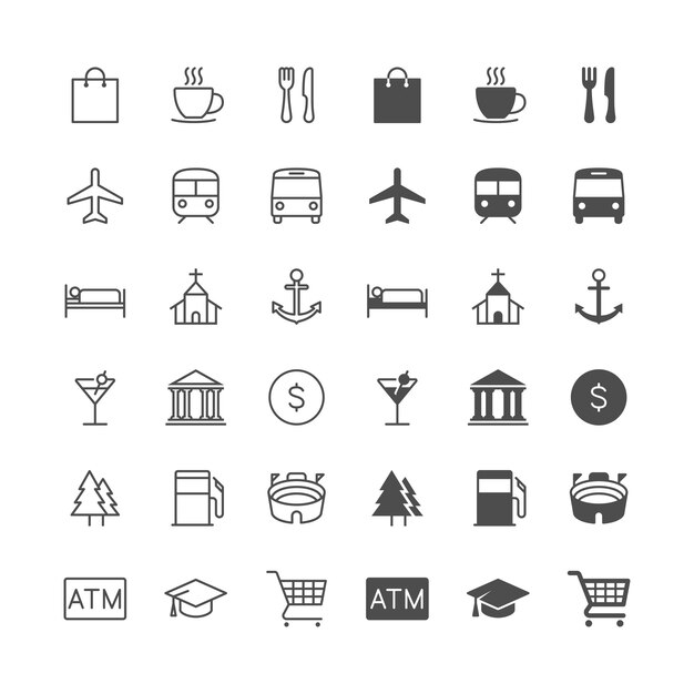 Map and location icons