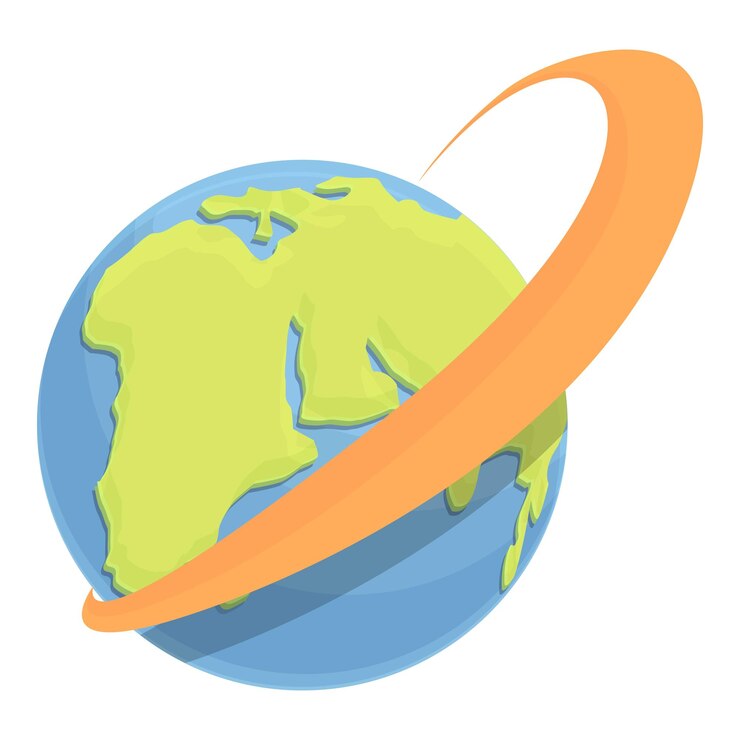 Vector map globe icon cartoon vector around map travel earth planet