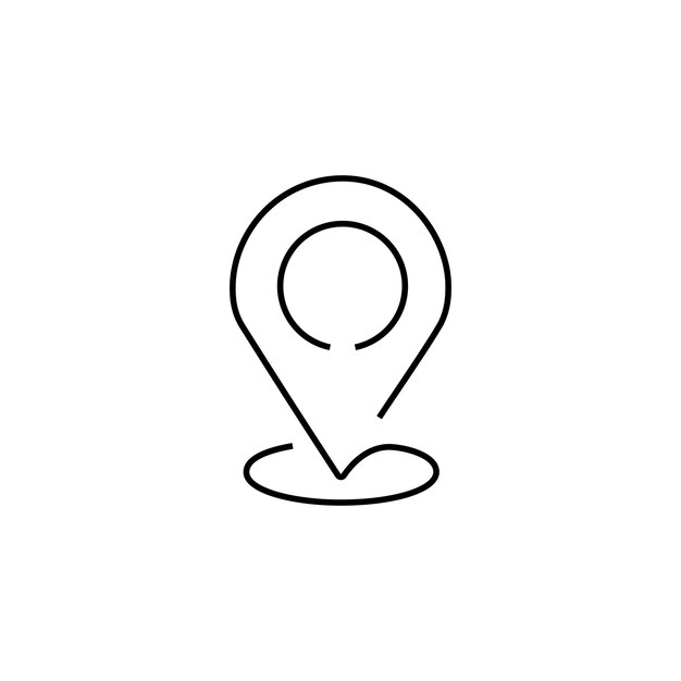 map location pin pointer one line vector icon