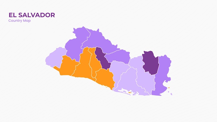 Vector map of el salvador isolated modern colorful state