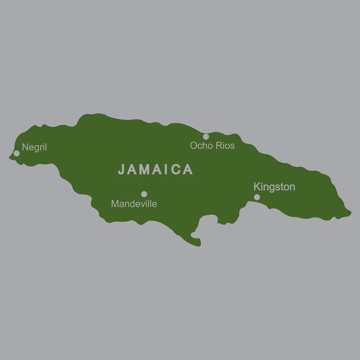 Vector map of jamaica