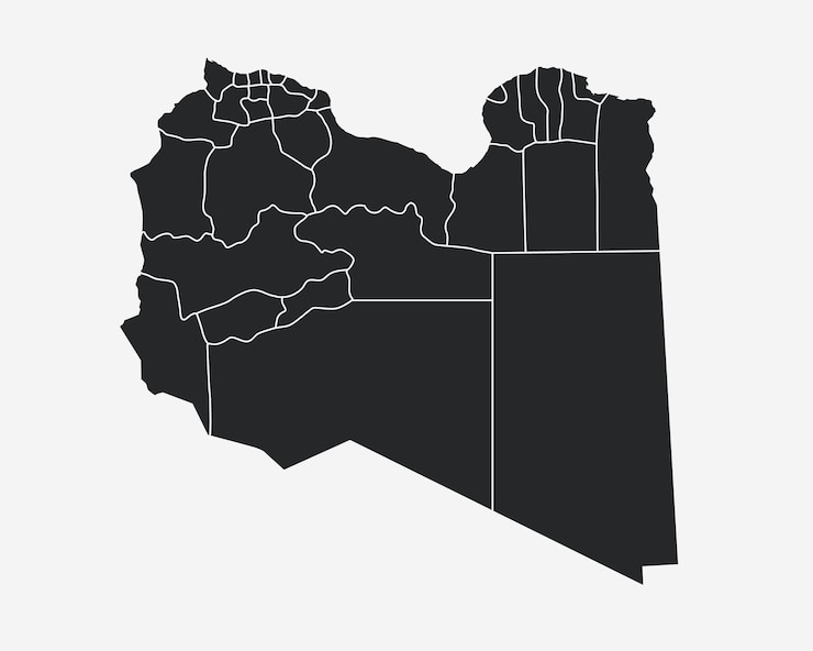 Vector map of libyan regions political divisions