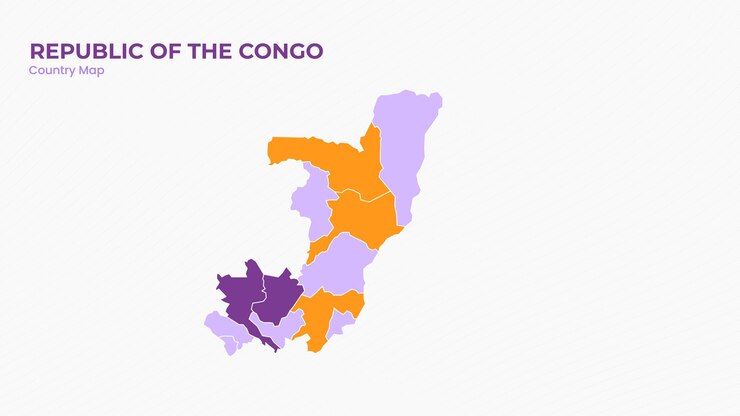 Vector map of republic of the congo isolated modern colorful state