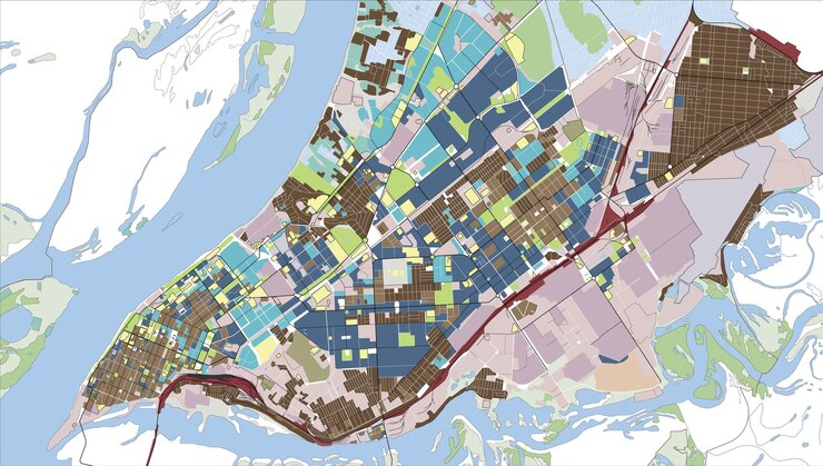 map of samara city in russia volga river urban