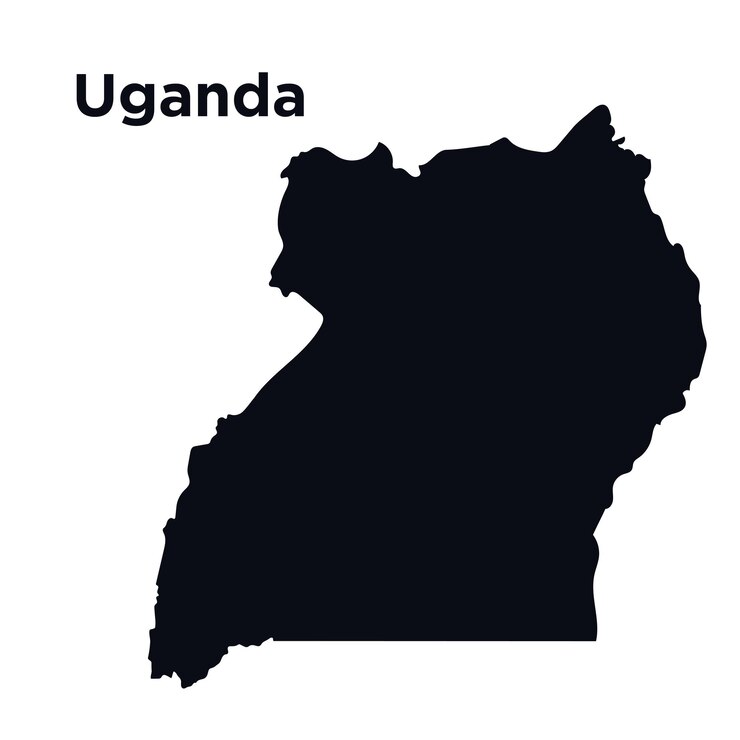 Vector map of uganda africa isolated on white vector