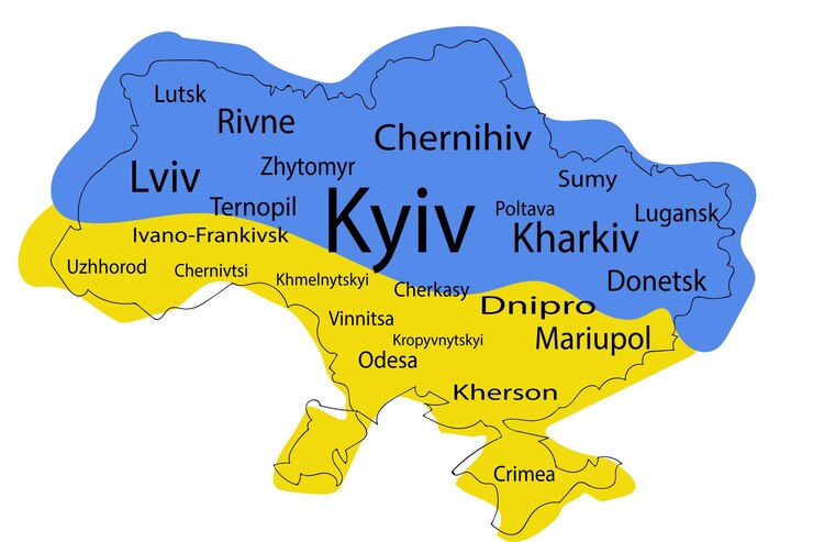 Vector map of ukraine vector