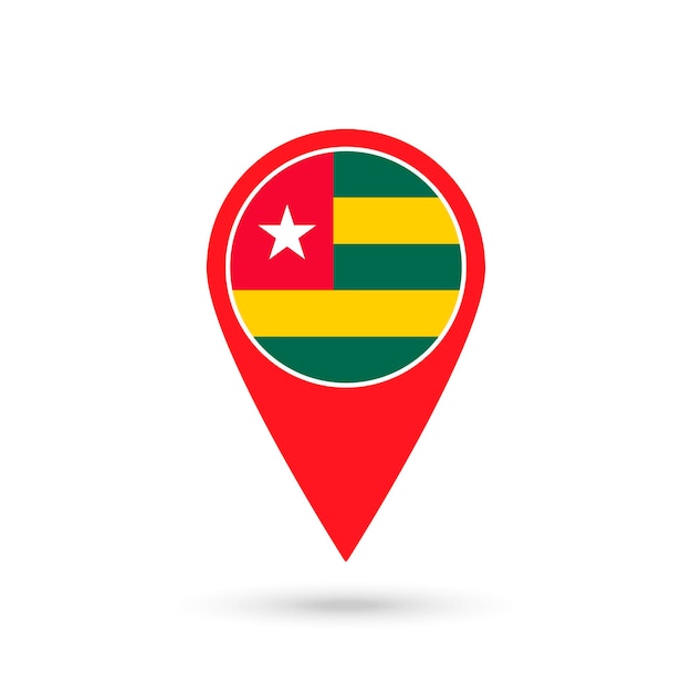 Map pointer with contry Togo Togo flag Vector illustration